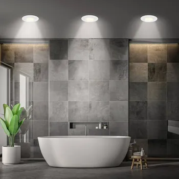 Lampička Briloner Klira vestavné světlo LED, bílé, Ø 9 cm, IP44, sada 3 kusů bílá 3 x 4,9 W LED - Doprava zdarma