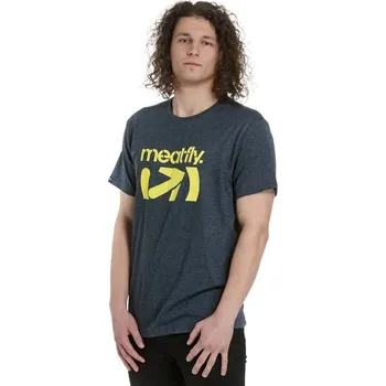 Pánské tričko Meatfly PODIUM Navy Heather - modré pánské tričko s krátkým rukávem