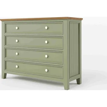Komoda Komoda PROVENCE K8P4S z masivu olivová Barevné provedení: Olivová, Provedení: SLIM - šuplíky s pojezdy