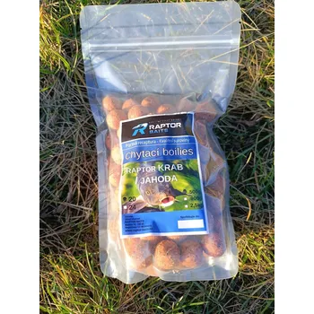 Boilies Raptor Baits KRAB /JAHODA 500g 20mm