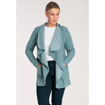 Dámský svetr Svetr ze strukturální pleteniny s přídavkem vlny M1043 Barva: Mátová, Velikost: XL