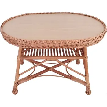 Roleta Home Proutěný stolek OVÁL 80x60x63 Přírodní Povrchová úprava: Lakováno-povrchová úprava bezbarvým lakem