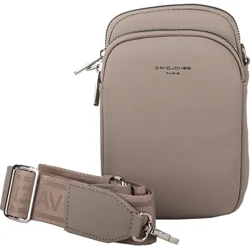 Kabelka Dvouoddílová crossbody kabelka (taštička) na mobil David Jones CM6906A šedo-hnědá
