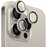 FIXED Camera Glass tvrzená skla s hliníkovým rámečkem k ochraně čoček zadního fotoaparátu pro iPhone 16 Pro / 16 Pro Max - přírodní titan