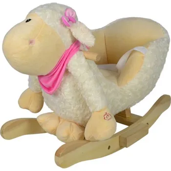 Houpací kůň Velké plyšové houpací zvířátko ovečka s bezpečnostním pásem pro děti od 1 roku, 61 cm