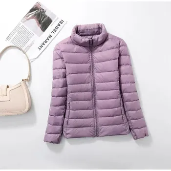 Dámská parka Dámská teplá bunda na zip Barva: Purpurová, Velikost: 7XL