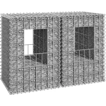 Plotový sloupek Petrashop Gabionové sloupky 2 ks 40 x 40 x 60 cm železo Stříbrná151259