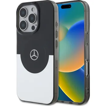 Náhradní kryt pro mobilní telefon Zadní kryt Mercedes PC-TPU Double Layer MagSafe pro iPhone 16 Pro Black-Silver