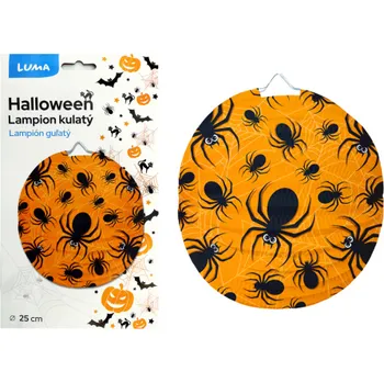 Lampion kulatý 25cm - pavouk