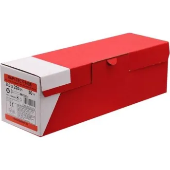 Vrut HPM TEC RAPI-TEC HBS 8,0x220/80+R (balení 50 ks) - stavební vruty do dřeva, polozávit, pozink, zápustná hlava, TORX T40