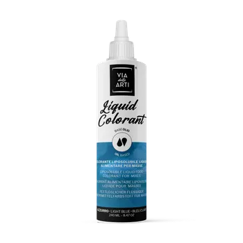 Potravinářské barvivo Via delle Arti Tekutá barva do čokolády světle modrá (light blue) 240 ml
