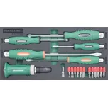 Modul pěnový - úderové šroubováky ploché a křížové, s bity, 19 dílů - JONNESWAY D70PS119KV