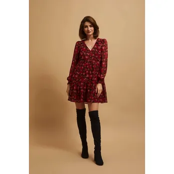 Dámské šaty Šaty s rozšířeným spodkem Moodo černá | tmavě červená | červená 2479591