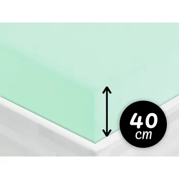 Prostěradlo Froté napínací prostěradlo na extra vysokou matraci FR-034 Mintové 160 x 200 - výška 40 cm
