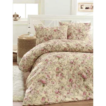 Povlečení Povlečení bavlněné Sicília krémová TiaHome 1x Polštář 90x70cm, 1x Přikrývka 140x220cm