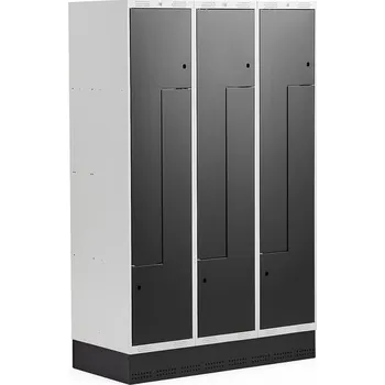 Šatní skříň Šatní skříňka CLASSIC Z, se soklem, 3 sekce, 6 dveří, 1890x1200x550 mm, černé dveře