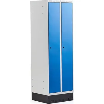 Šatní skříň Šatní skříňka CLASSIC, se soklem, 2 sekce, 1890x600x550 mm, modré dveře