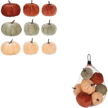 Dýně sametové mix 3 barev natural - 9 ks