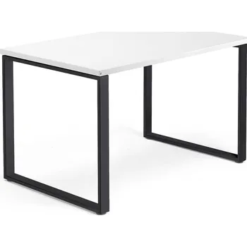 Psací stůl Psací stůl QBUS, O-podnož, 1200x800 mm, černý rám, bílá
