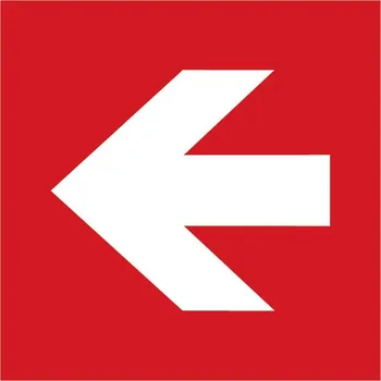 Směrová šipka 90° - značka, červená, PES, samolepicí, 100x100 mm