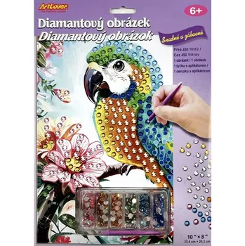 Diamantové malování Diamantové obrázky 25x20cm Papoušek