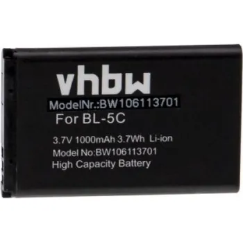 Baterie pro mobilní telefon VHBW Baterie pro Nokia 1100 / 2600 / 6600 / N70 / N71, BL-5C, 1000 mAh