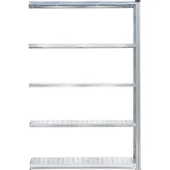 Dílenský regál Skladový regál TRANSFORM, přídavný, 5 polic, 2500x1200x800 mm