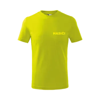 Limetkové dětské triko pro hasiče
