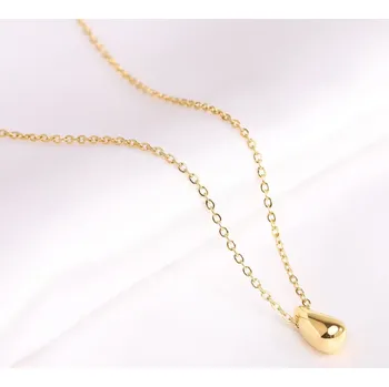 Náhrdelník B-TOP Nerezový náhrdelník s přívěskem Kapka Druh barvy: Zlatá