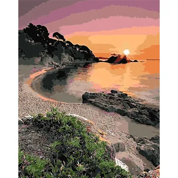 Titanum Malování podle čísel na plátno, ZÁPAD SLUNCE NAD MOŘEM, 40x50 cm, 1 bal.