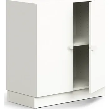 Policová skříň Policová skříň QBUS, 1 police, sokl, úchytky, 868x800x420 mm, bílá