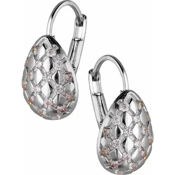 Náušnice Zlaton Náušnice bílé zlato kapka s kamenem visací 1.7cm 2.8g 000711508246