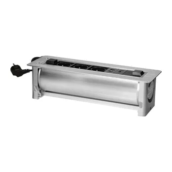 Elektrická zásuvka Elektricky ovládaná zapuštěná zásuvka ORNO OR-GM-9038, 3x 230V, 2x RJ45, 1x HDMI