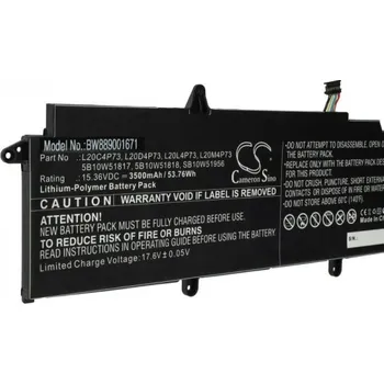 Baterie k notebooku VHBW Baterie pro Lenovo Thinkpad X13 Gen 2, 3500 mAh