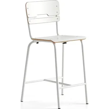 Jídelní židle Školní židle SCIENTIA, sedák 390x390 mm, výška 650 mm, bílá/bílá