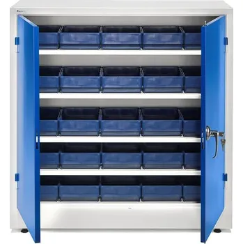 Skříň s plastovými boxy DETAIL + STYLE, 1000x1000x400 mm, 25 boxů