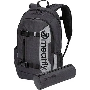 Městský batoh Meatfly batoh Basejumper Charcoal Heather / Grey Heather 22 L | Šedá | Objem 22 L