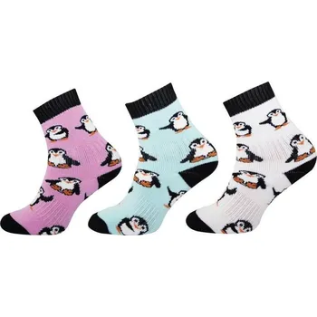 Dámské ponožky NOVIA froté ponožky nohy v teple tučňák Barva: Modrá, Velikost: 39-41