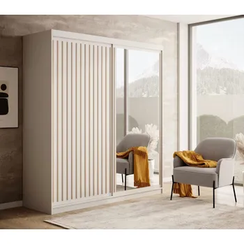 Šatní skříň ArtAdrk Šatní skříň DELIA | bílá/dub artisan 180 cm