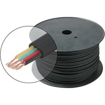 Počítačové příslušenství Plochý telefonní 4-žilový kabel, měď, černý, 1m