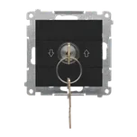 Simon 55 TWZK.01/149 Spínač žaluziový na klíč, 3 polohový, řazení 1-0-2, 5 A / 250 V~ černá matná