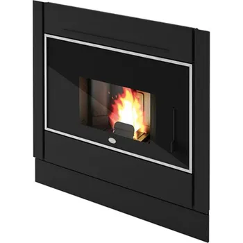 Krbová kamna EVA CALÓR Eva Calor SATURNO 24 - Krbová vložka na pelety, teplovodní Barva: Černé sklo