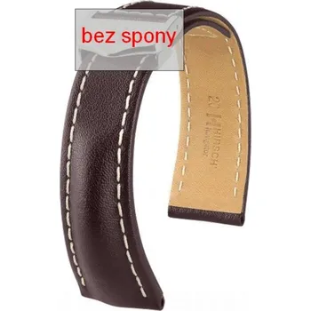Módní doplněk Kožený řemínek Hirsch Navigator 07002410-2, hnědý, teletina, délka L - 22 mm (spona 20 mm)
