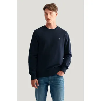 Pánské oblečení MIKINA GANT REG SHIELD C-NECK SWEAT EVENING BLUE