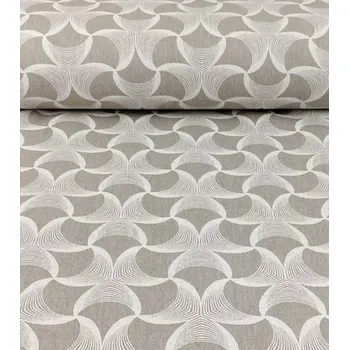 Loneta dekorační látka vlnovky béžové | RTex