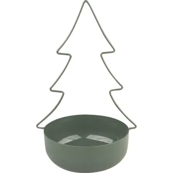 Dekorace strom kovový zelený 14 x 22 cm