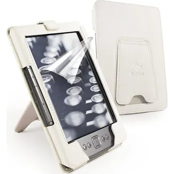 Pouzdro na čtečku elektronické knihy Tuff-Luv Sleek S1L bílé - pro Amazon Kindle 4 / 5 - pouzdro, stojánek + BONUSY