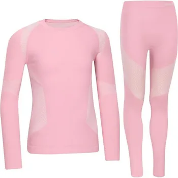 Set dětského termoprádla Spokey FURIOUS SET Dětské termoprádlo, růžové 134/140 + DÁREK