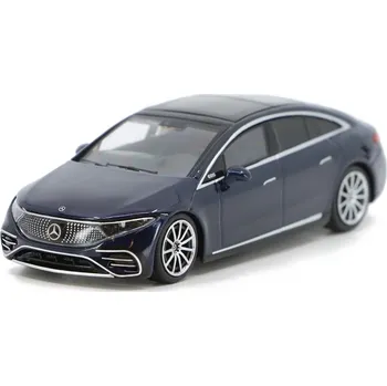 autíčko Mercedes-Benz EQS 580 4MATIC LHD modrá 1:64 - MiniGT Mercedes EQS 580 4MATIC - kovový model auta 1/64