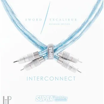 Audio kabel Supra Sword-ISL Excalibur - Referenční signálový kabel s Rhodiovými RCA konektory 0,8 m